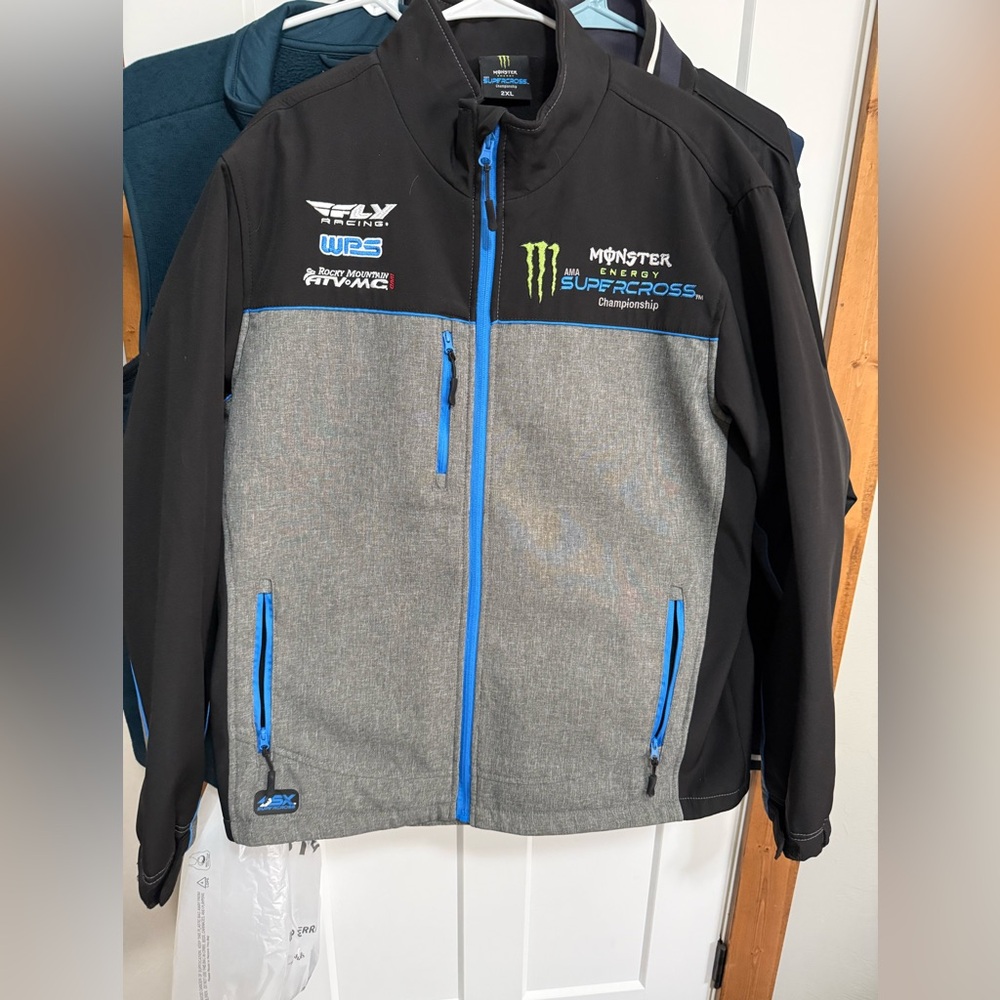 Monster Energy Supercross Men's Black and Gray Jacket (XXL)